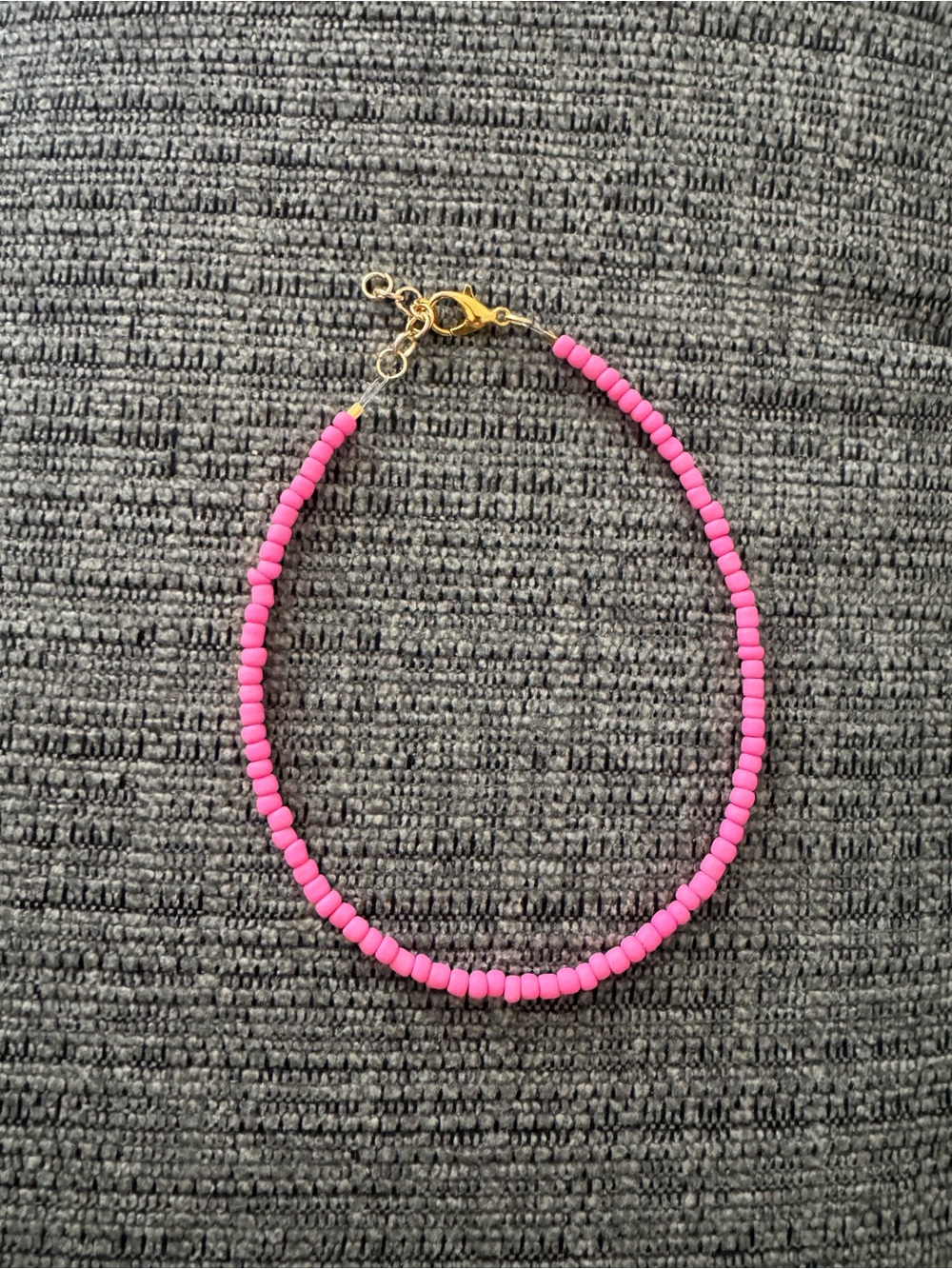 Gold-Accent Pink, Blue & Turquoise Beaded Adjustable Ankle Bracelet Set of 3 - Picture 3 of 5
